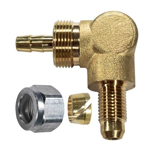 Фитинг в сборе угловой 90гр  переходник ТПТ 6мм/М10/90гр