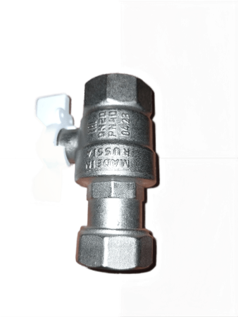 Кран ДУ 15 (газ) шар. бабочка г/г LD PRIDE