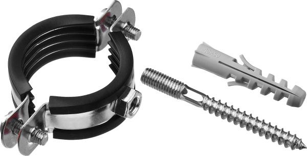 Хомут трубный с дюбелем (крепление ф65)