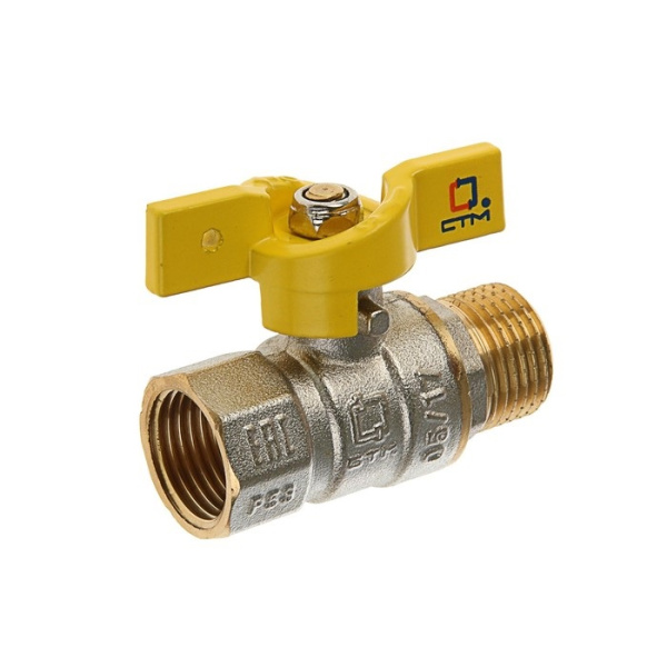 Кран ДУ 15 (газ) шар. бабочка г/ш  СТМ ГАЗ