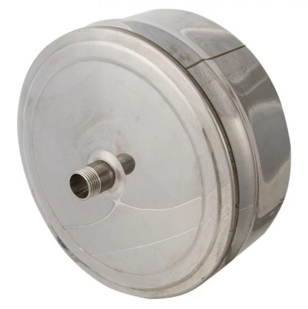 Заглушка 200 нерж. штуцер 3/4 с конденсатосборником