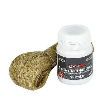 Комплект для герметизации VALFEX паста уплотнительная (25г) + лен (7г)
