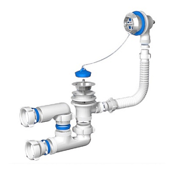Сифон Ани д/ванны регулир. с выпуском и переливом 1 1/2" Е250