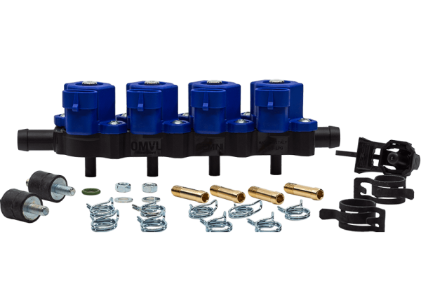 Рампа OMVL GEMINI 4 цил. с монтажным комплектом и крепежом