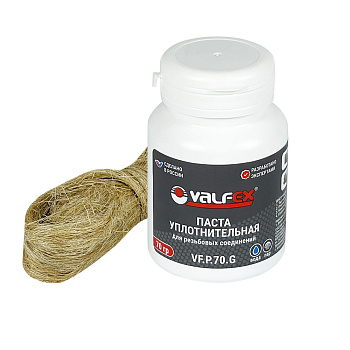 Комплект для герметизации VALFEX паста уплотнительная (70г) + лен (14г)