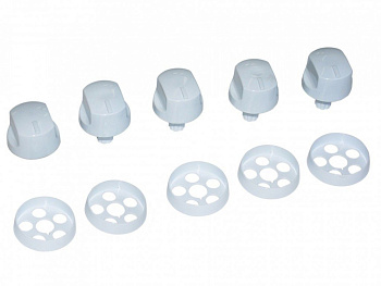 Набор ручек ПГ "DARINA" мод. GM141-441 (стиль 1D/1C), c г/к духовки, без таймера (белые)