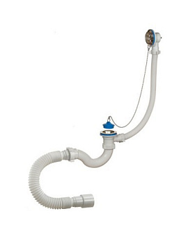 Сифон д/ванны 1 1/2*40/50 с выпуском с гофрой пласт. "Орио" А-70089