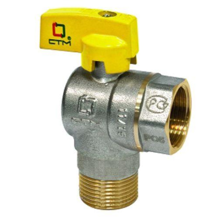 Кран ДУ 20 (газ) шар. угловой бабочка г/ш