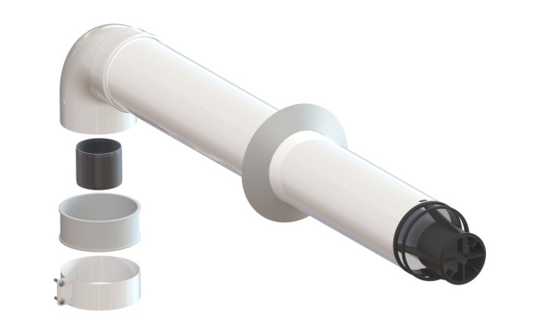 Дымоход коаксиальный 60/100 (без фланца)(труба 1м-1шт,стартовое колено-1шт,декор.манжет1шт) Дымоход коаксиальный 60/100 (без фланца)(труба 1м-1шт,стартовое колено-1шт,декор.манжет1шт)