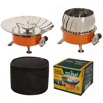 Плитка-трансформер газовая портативная TULPAN-L  TM-450 (с ветрозащитой,в мягком футляре)