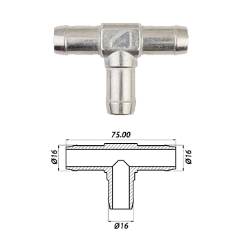 Тройник тосола 16*16*16 Atiker
