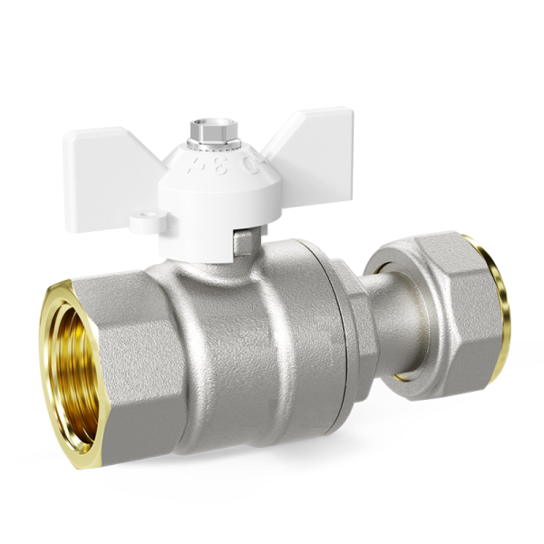 Кран ДУ 20 (вода) шар. бабочка г/г (накидная гайка) LD PRIDE